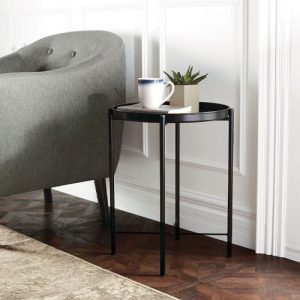 Slate Round Metal Sofa End/Side Table